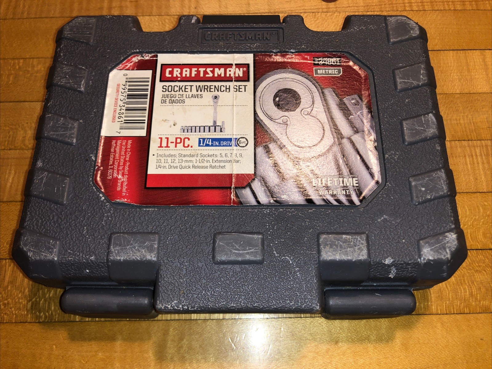 Sears Craftsman USA 11Pc 1/4” Metric 5mm-13mm 6Pt. Socket Ratchet Set 34861