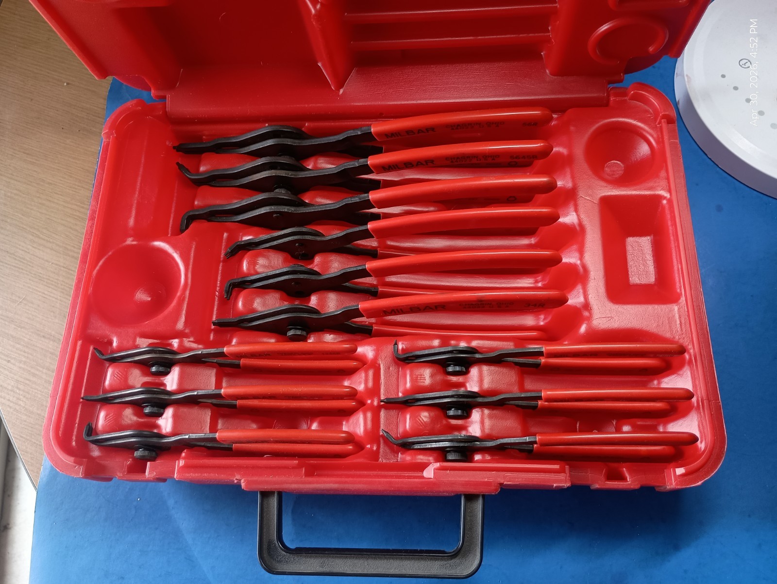 Milbar, #43R Retaining Ring Plier Set Convertibles ( Int/Ext), Set of 12