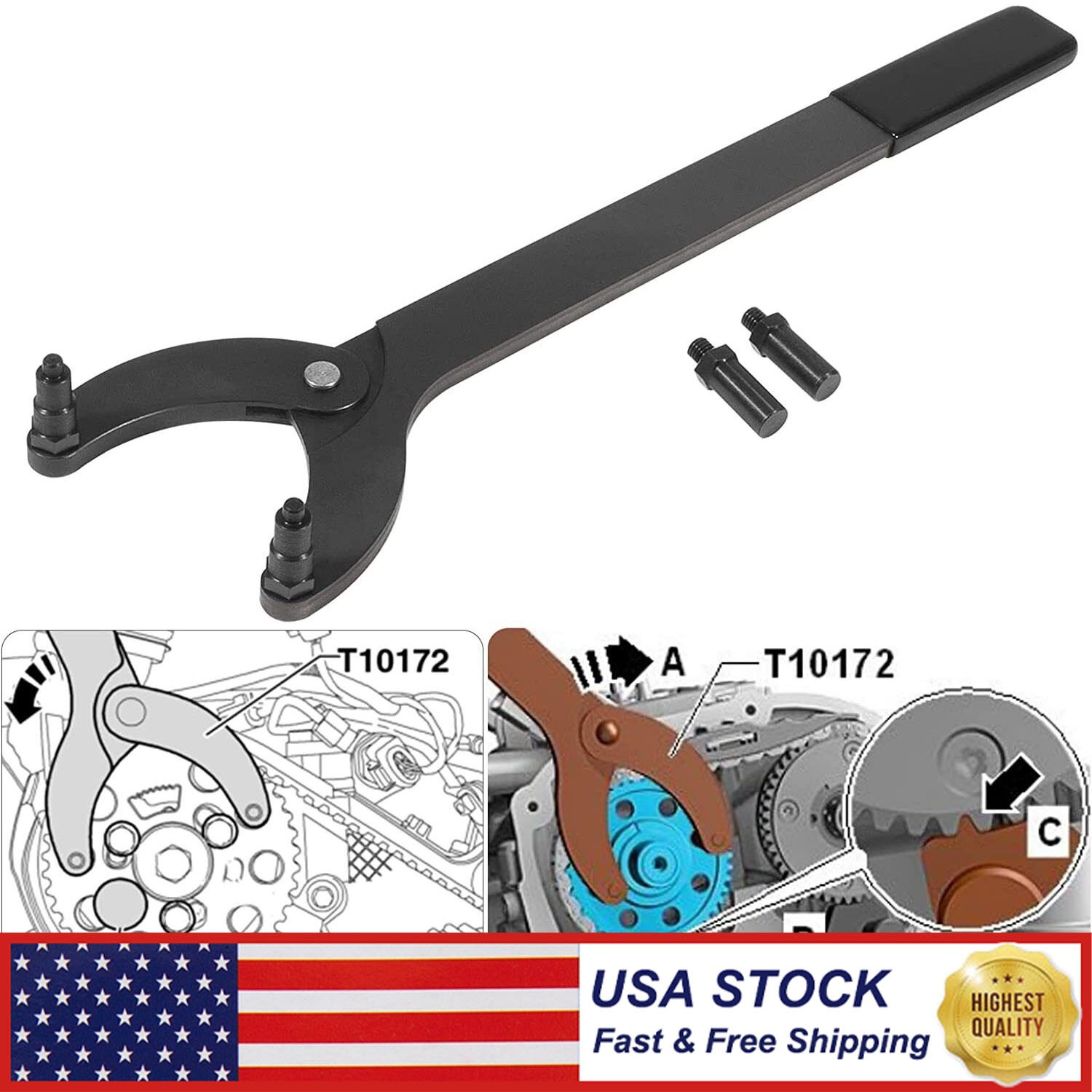 Engine Timing Belt Change Wrench Tools Kit Fit for Audi VW Golf VAG 3036 T10172