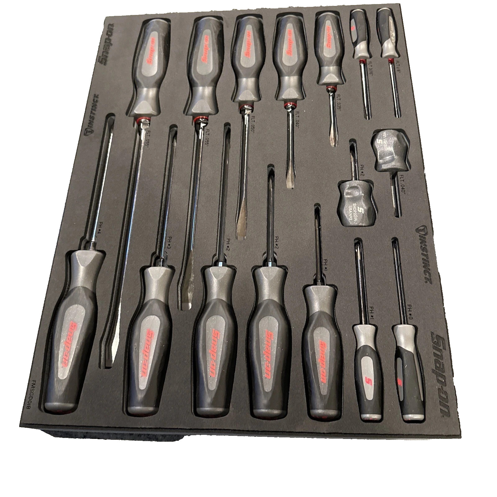 Snap-on Tools 16pc DARK TITANIUM INSTINCT Screwdriver Set SGDX160BFDT USA NEW