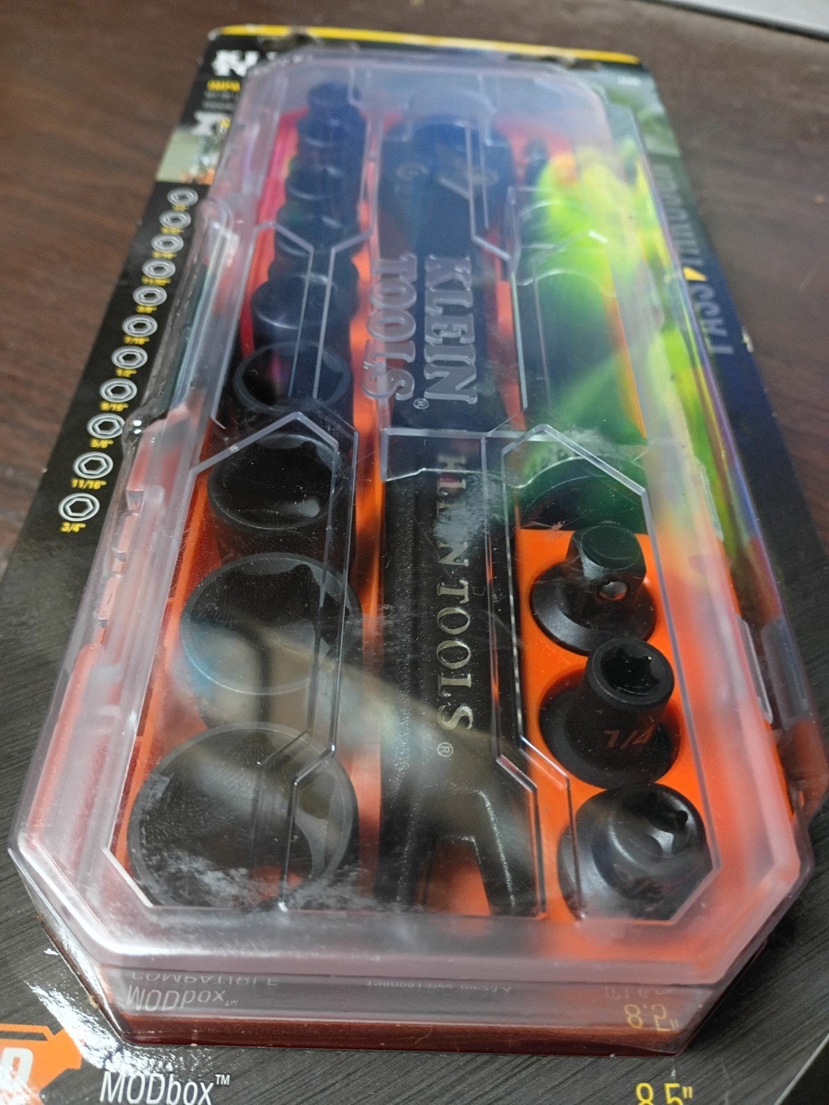 KLEIN TOOLS 65400 15-PIECE PASS THROUGH SOCKET WRENCH SET 3/8″ DRIVE NEW