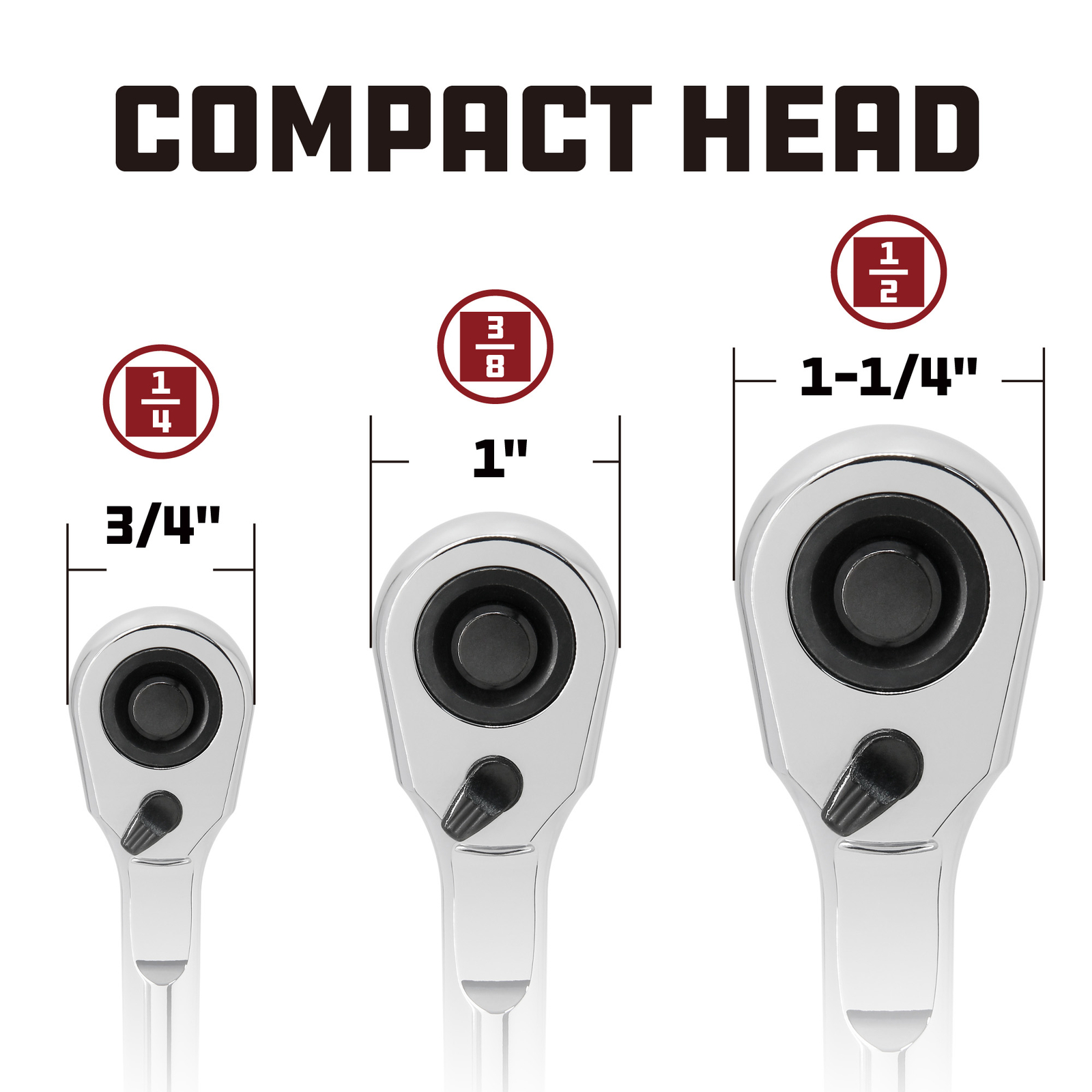 Powerbuilt 1/4 Inch Drive 72 Tooth Pro Tech Ratchet with Contour Handle – 649968