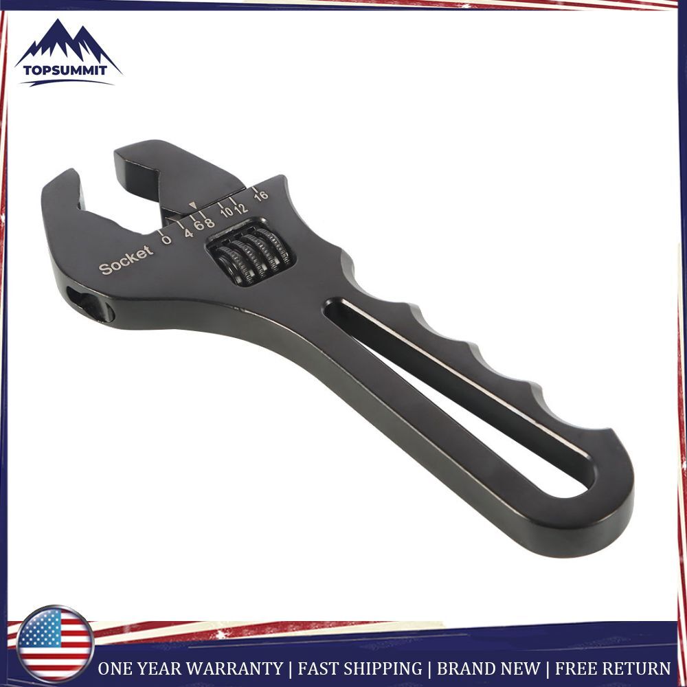 3AN 4AN-16AN Adjustable Wrench Tool Spanner For Hose End Fitting Black Aluminum