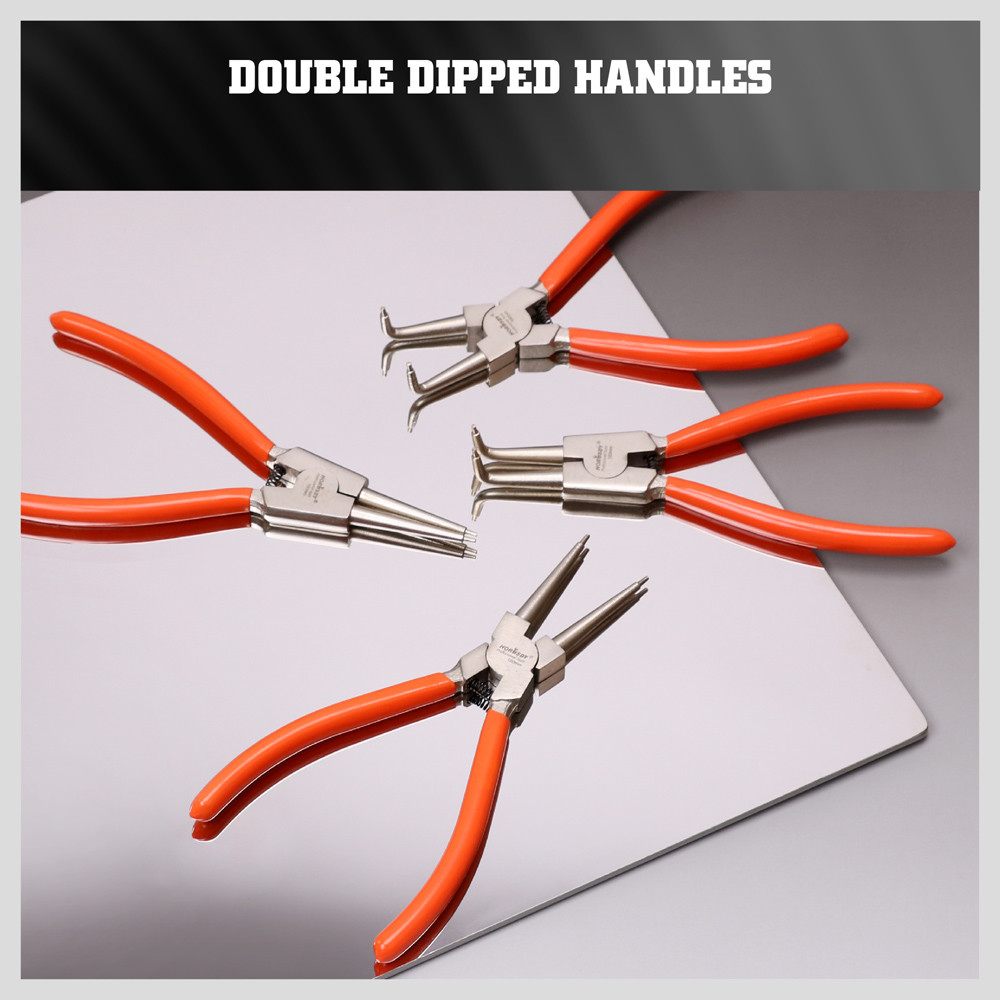 4pc 7″ Circlip Plier Snap Ring Pliers Portable Internal External Retaining Clip