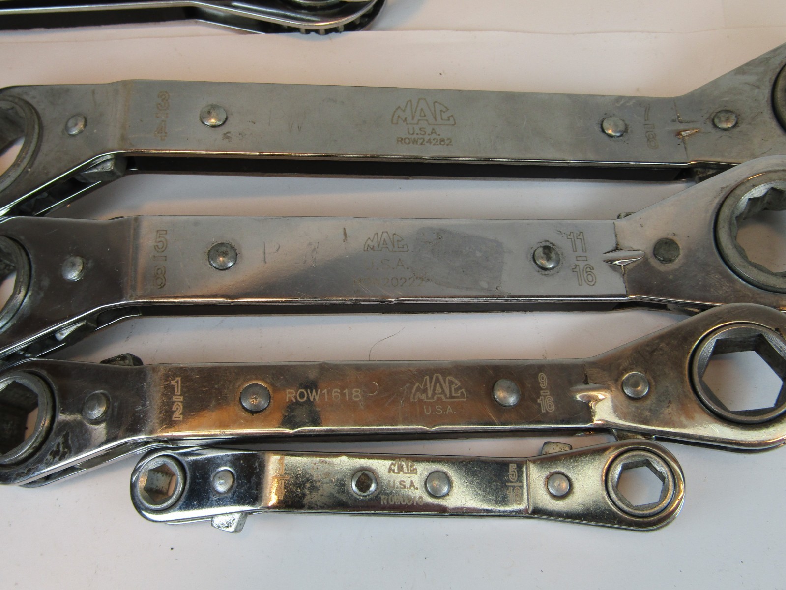 Mixed Set of 6 MAC Tools Ratcheting Box End Wrench – 4 Offset SAE