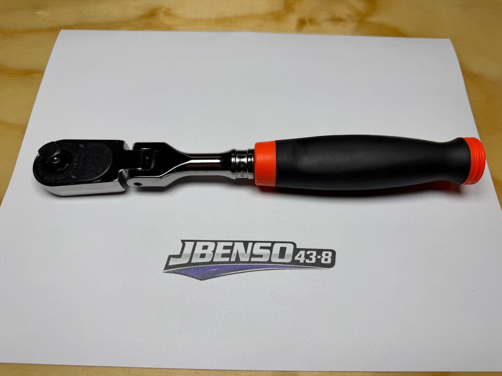 Snap-on Tools USA NEW ORANGE 3/8″ Drive 100 Tooth Soft Grip Flex Ratchet FHF100O