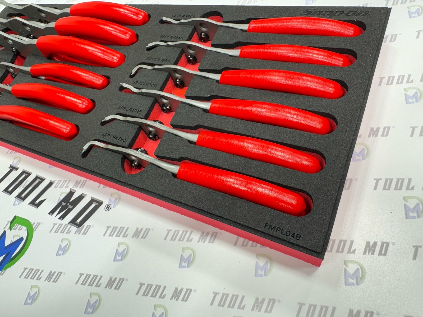 Snap-on Tools USA NEW RED 12-Piece Master Snap Ring Pliers Foam Set SRPCR1200FR