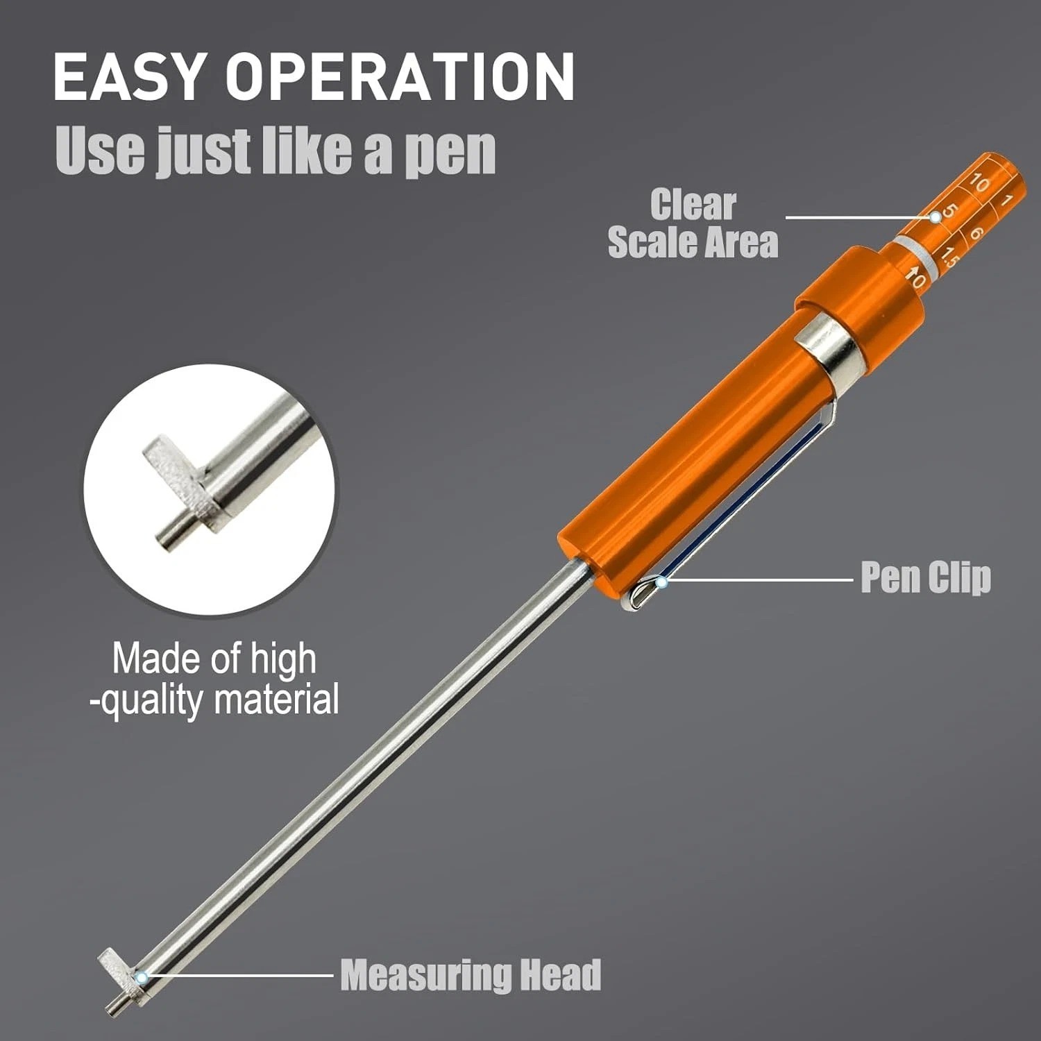 Car Brake Pad Thickness Gauge Tool 1.5–11mm Auto Brake Tester Measuring Pen