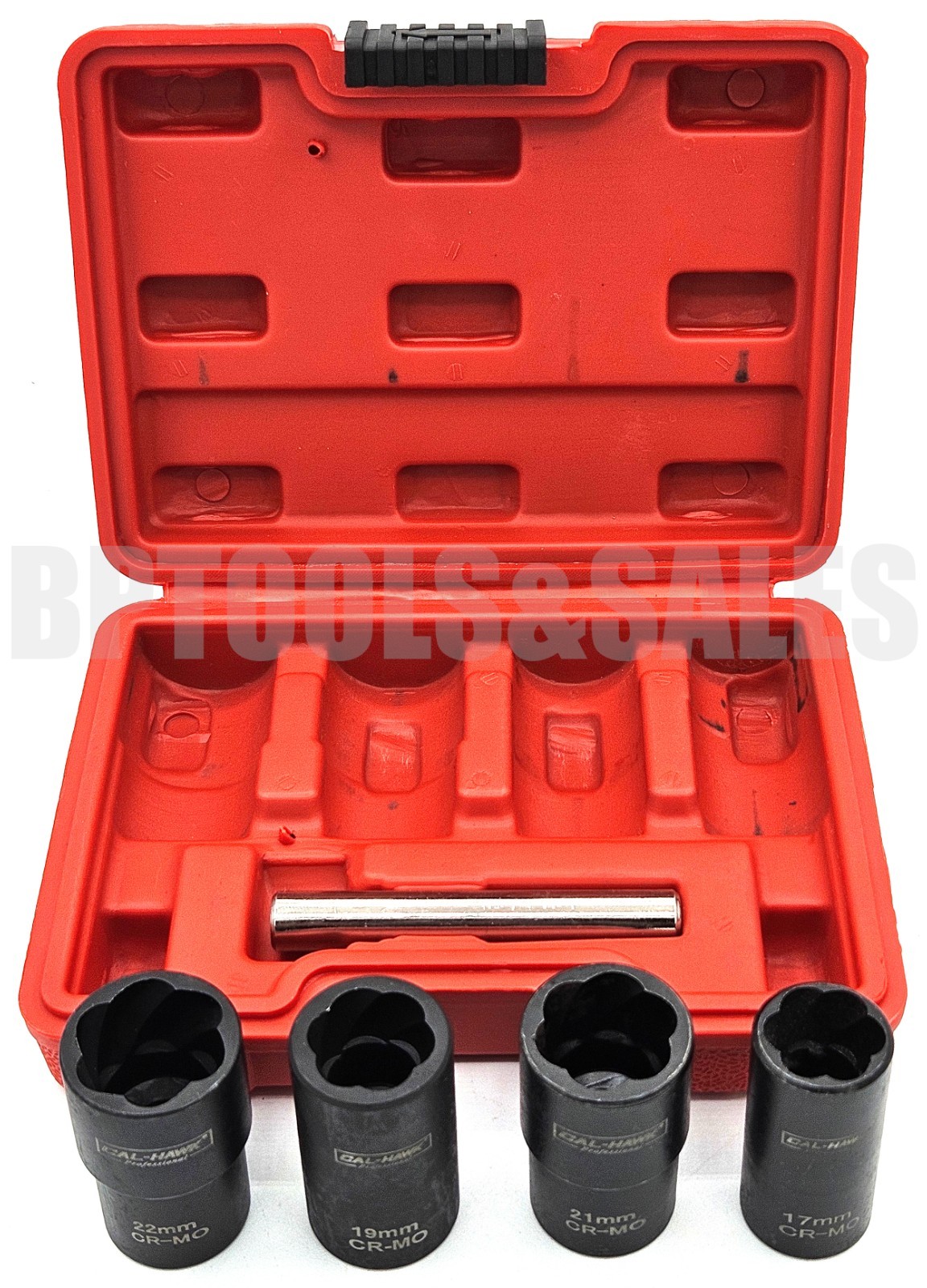 5pcs 1/2″ Drive Twist Socket Set Damaged Worn Lug Nut & Lock Remover 17 – 22mm