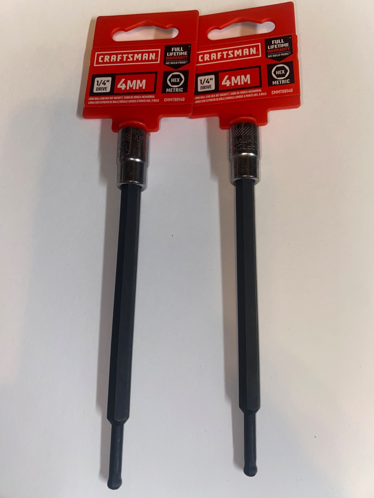 4MM Metric 1/4″ Drive 2-Pack Craftsman Long Ball End Hex Bit Socket CMMT99140