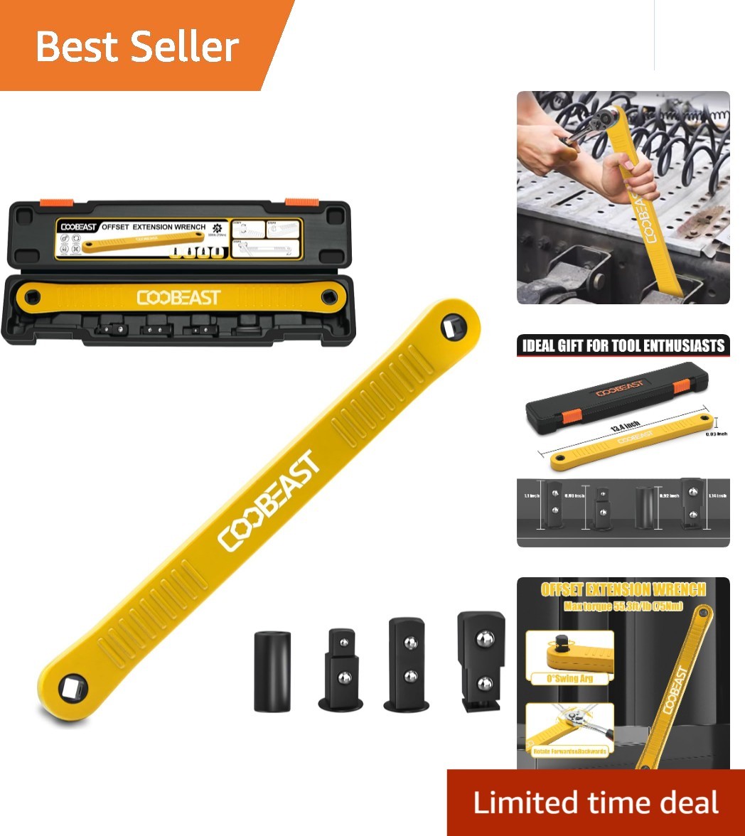Yellow Offset Extension Wrench Tool – Compact & Versatile for Tight Spaces