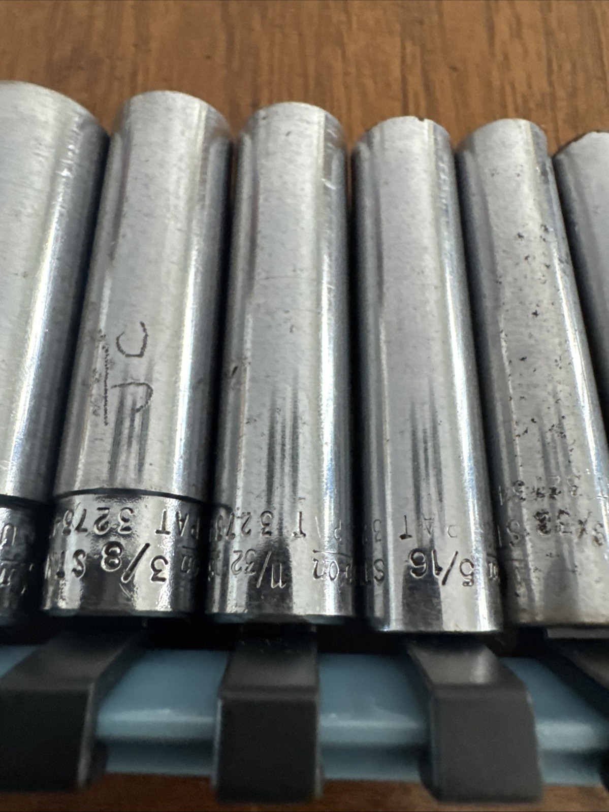 9pc. Snap-on Tools USA 1/4″ Drive SAE Deep 12pt POINT Chrome Socket Set READ!!