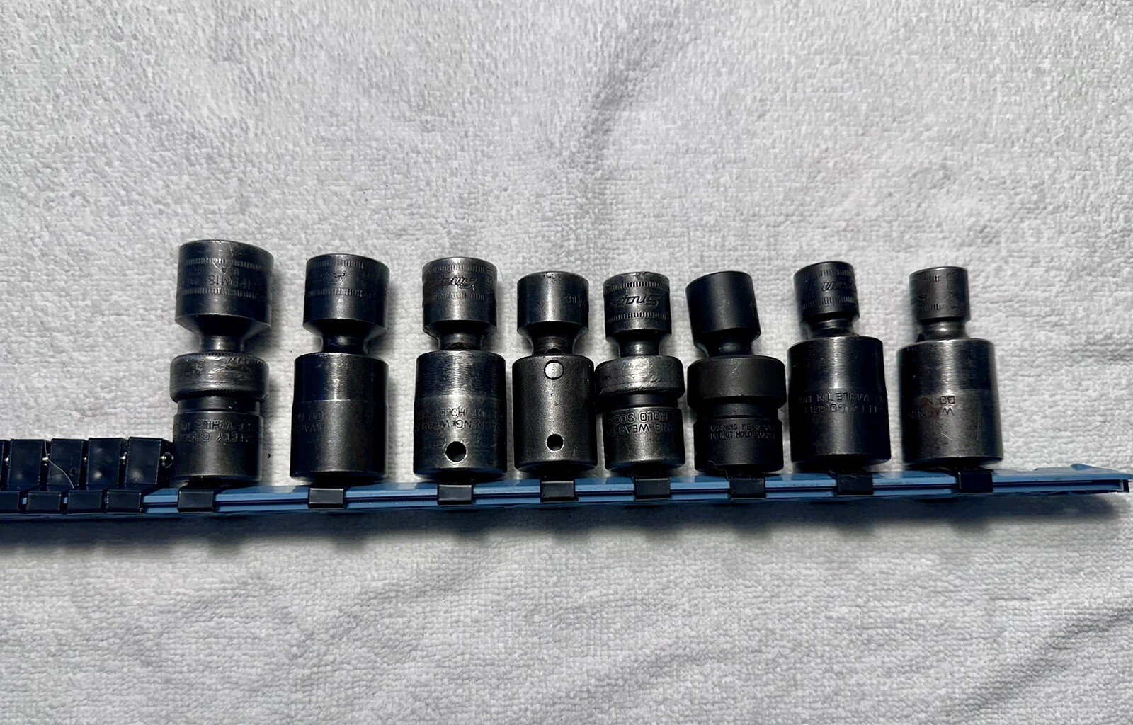 Snap On Tools 3/8 Drive 6pt Metric Shallow Swivel Impact Socket 8-piece Set