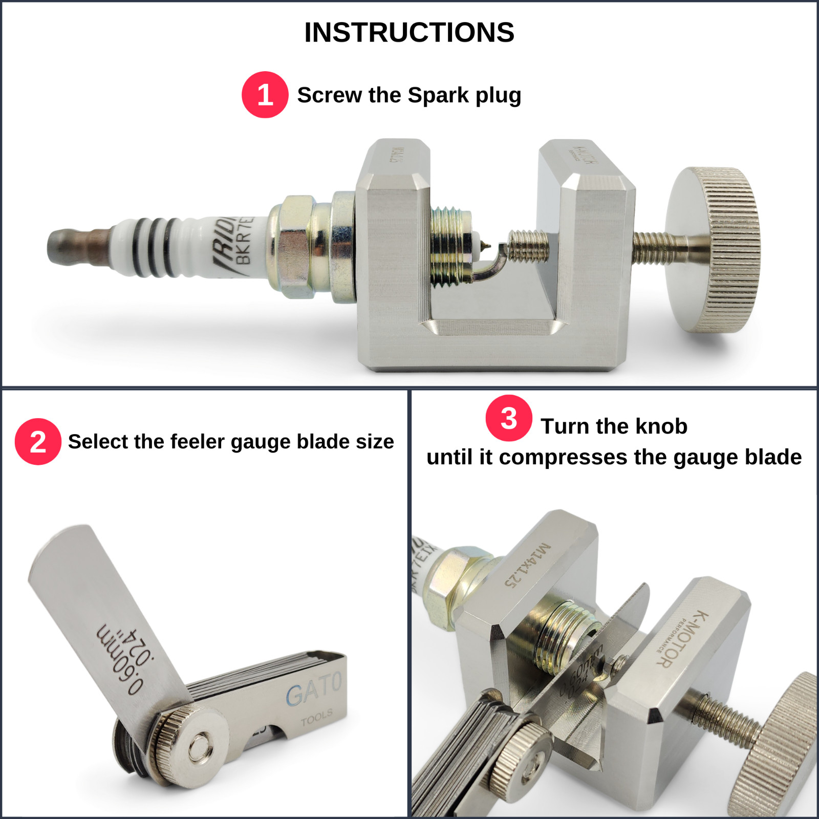 K-MOTOR Engine Spark Plug Gap Tool – 14mm