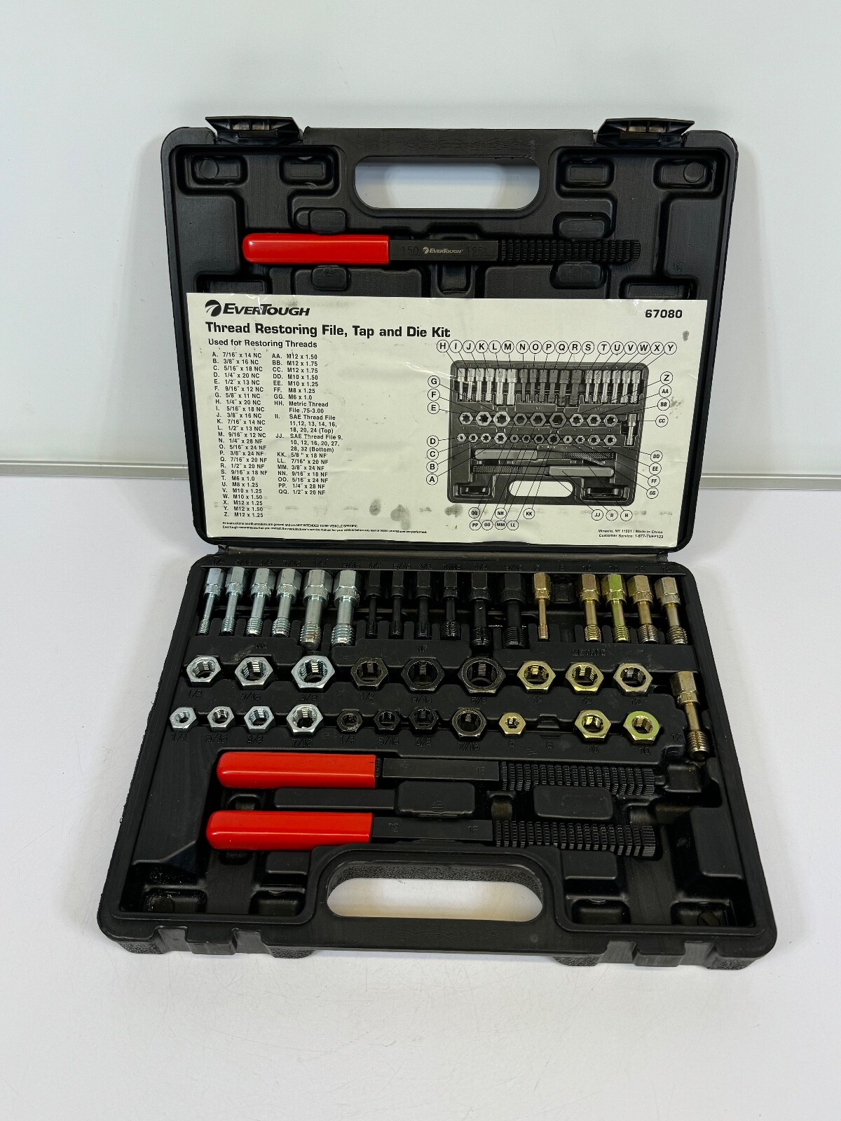 EverTough 67080 Thread Restoring File, Tap, and Die Kit / For Restoring Threads