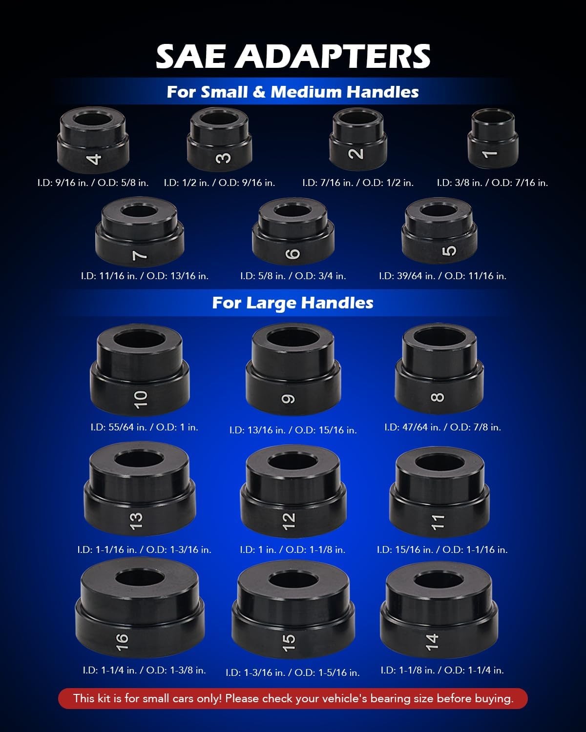 33Pc Bearing Press Kit Race & Seal Driver Set Metric SAE w/ 3 Handles