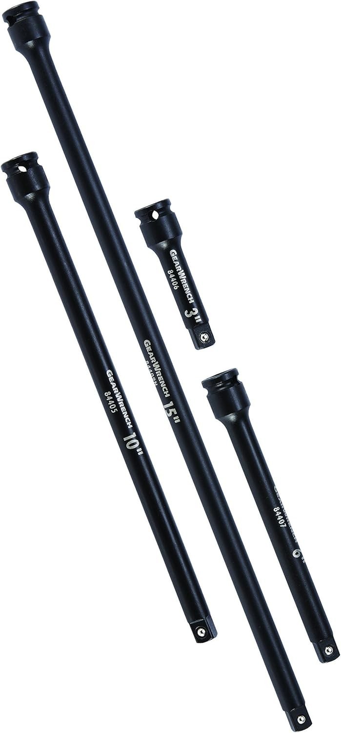 Automotive Impact Extension Set – 4 Pc. Chrome Molybdenum – 3″, 6″, 10″, 15″
