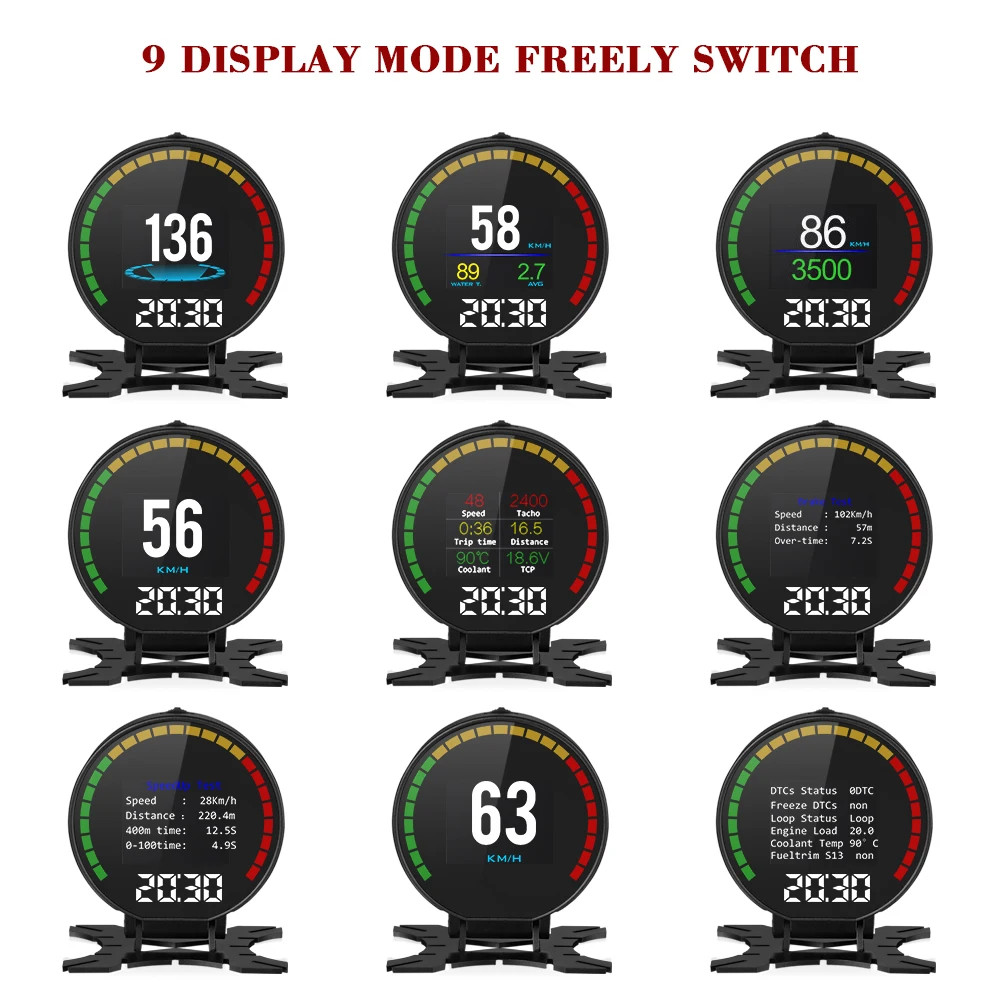 P15 Car OBD Head-Up Display Smart Digital Speedometer Water Temp Gauge Overspeed