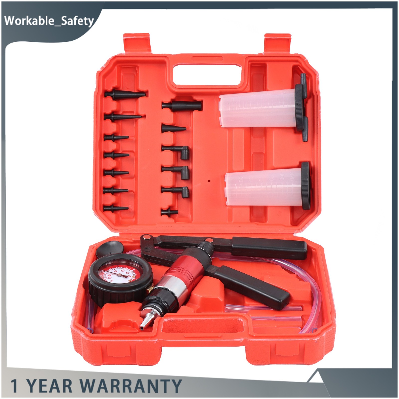 23PCS Handheld Vacuum Pump Tester Brake Bleeder Kit Brake System Bleeding Tool