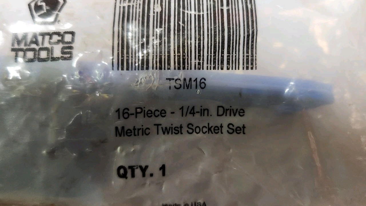 Matco Tools 16-pc 1/4 Dr Twist Socket Set 8.25mm – 12.0mm 0.25 Increments TSM16