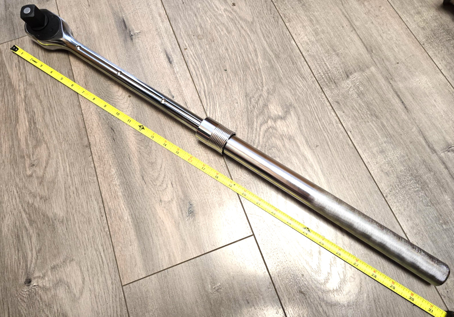 1″ drive Heavy Duty Quick Release Extendable Locking Ratchet, 20″ to 31″ Long