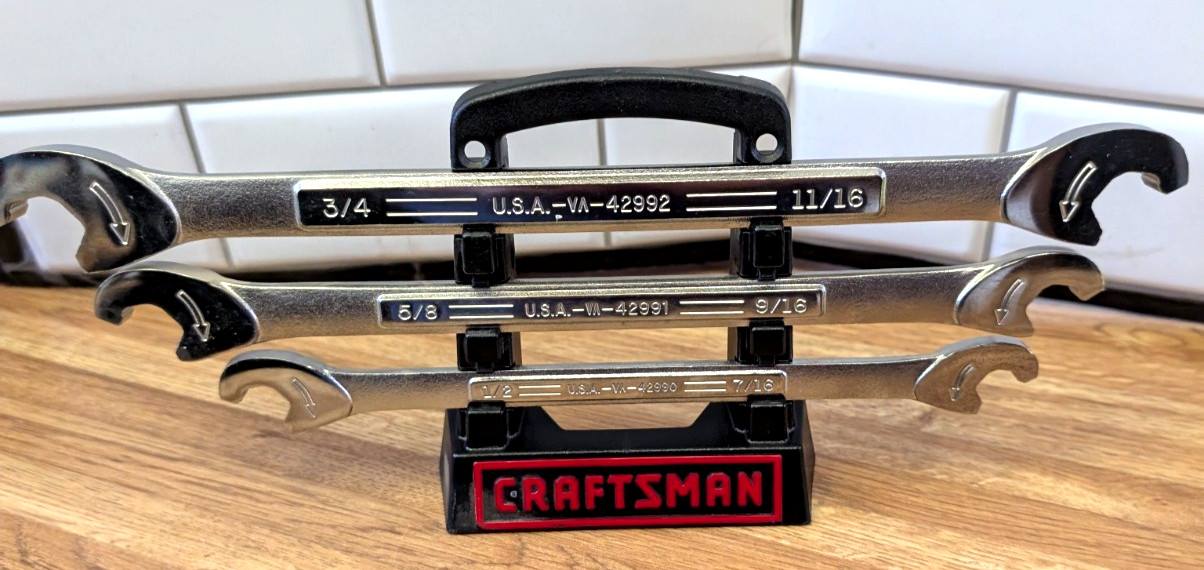 CRAFTSMAN SAE 42512 EXTREME GRIP 3 PC WRENCH SET USA 7/16″-3/4″ Never Used