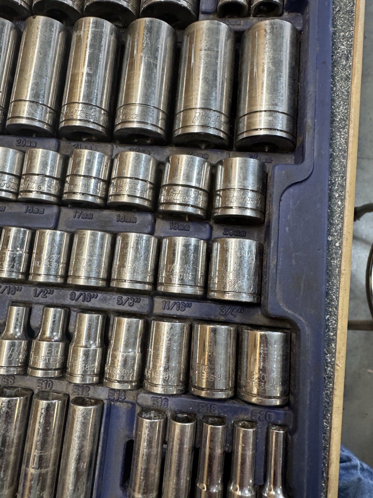 Blue-Point BLPGSSC155 155pc Combination Drive SAE/Metric Socket Set (Missing 8)