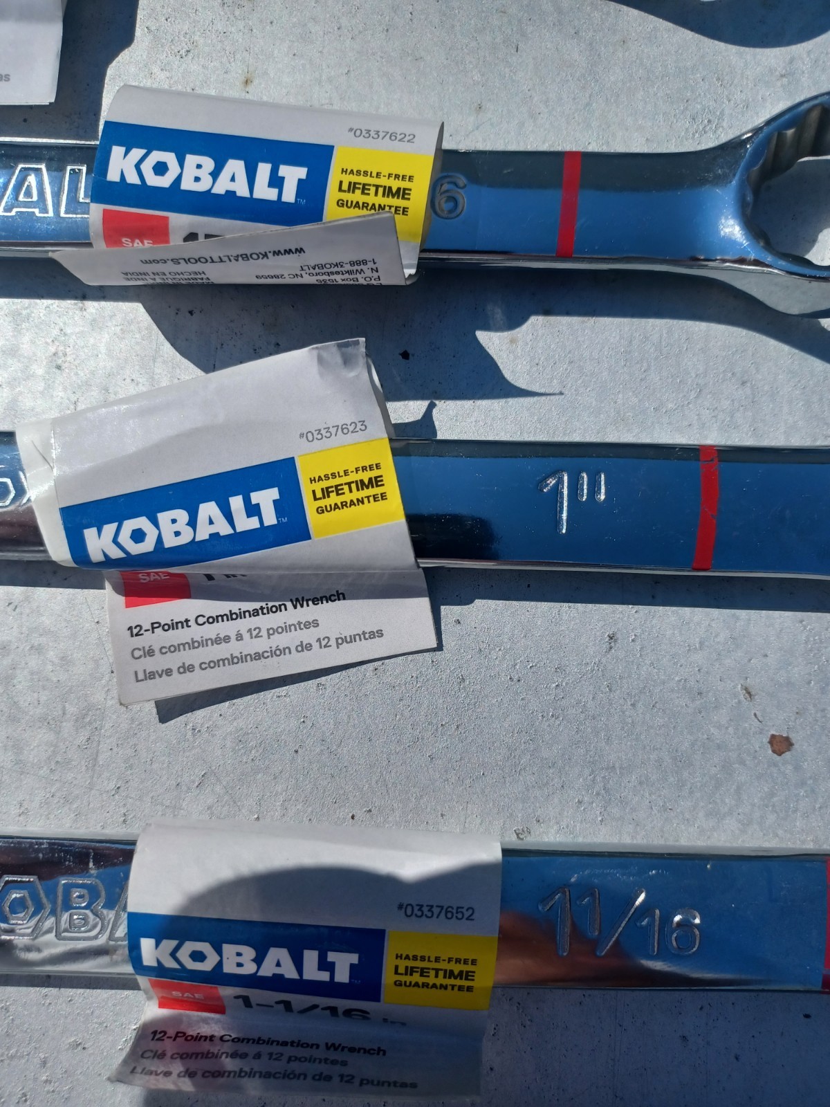Kobalt SAE 9pc Wrench – 1-1/4, 1-3/16, 1-1/8, 1-1/16, 1, 15/16, 7/8, 11/16, 3/4