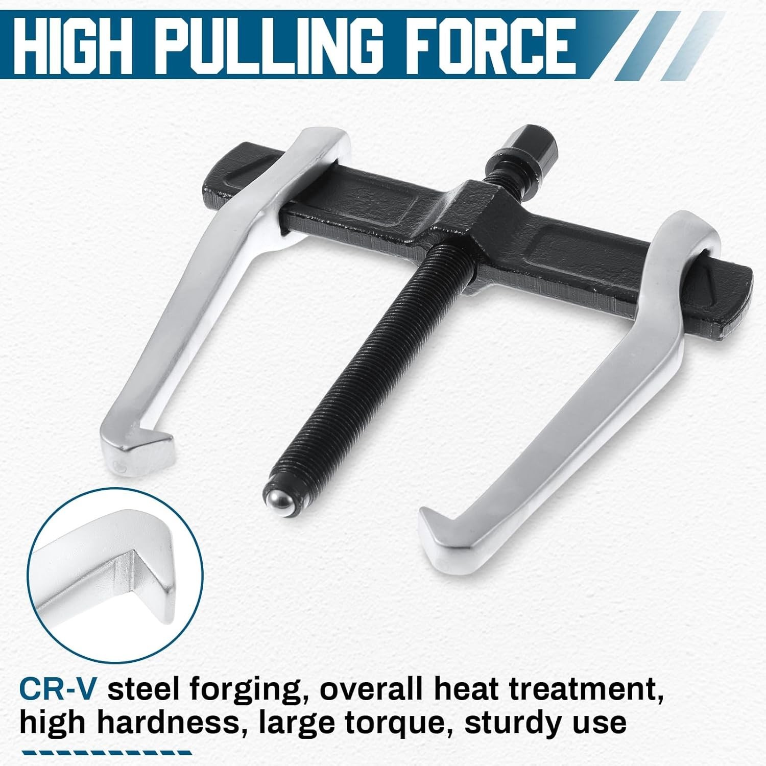 4 Pcs 2 Jaw Gear Puller Set 3in, 4in, 6in, 8in CR-V Steel
