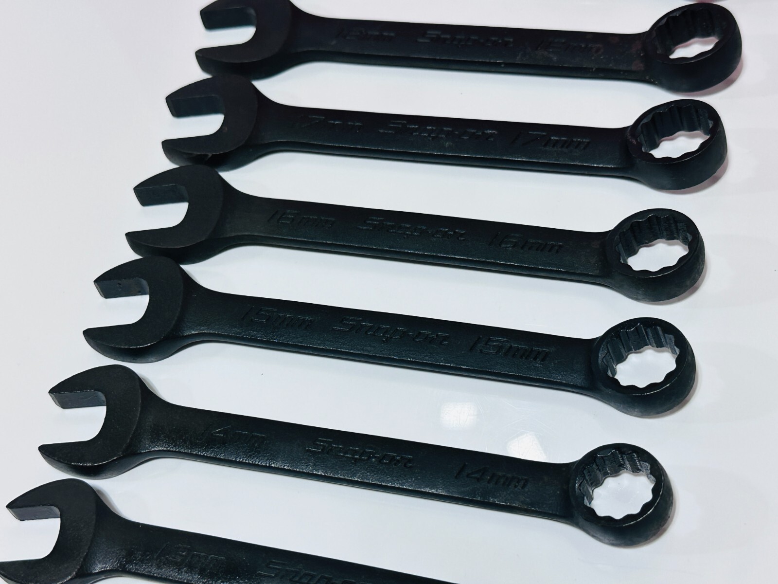 Snap-On USA 14pc Metric GOEXM Industrial Short Combination Wrench Set – 6mm-19mm