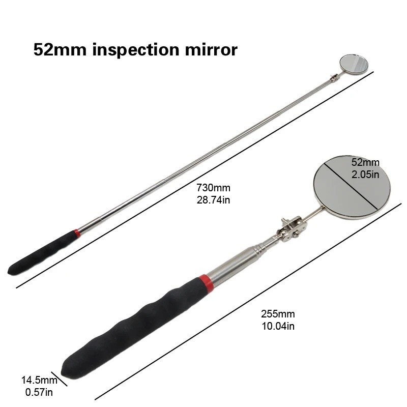 LED Telescoping Inspection Mirror – 360° Rotating Tool for Mechanics