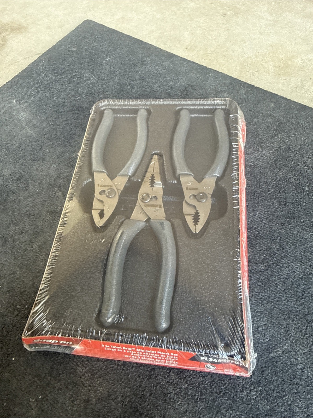 For Snap-on Tools NEW 3pc GREY Soft Grip Mini Slip Joint Pliers Set PL344BCFDT