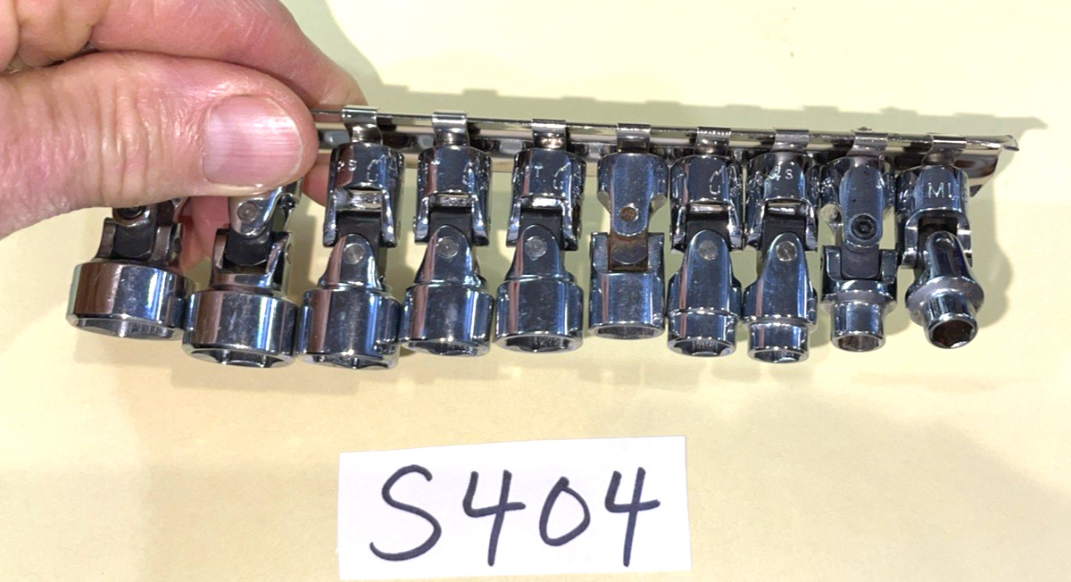 MAC TOOLS 10 PIECE 1/4 DRIVE METRIC SWIVEL SOCKET SET NEW & USED 5.5-14MM