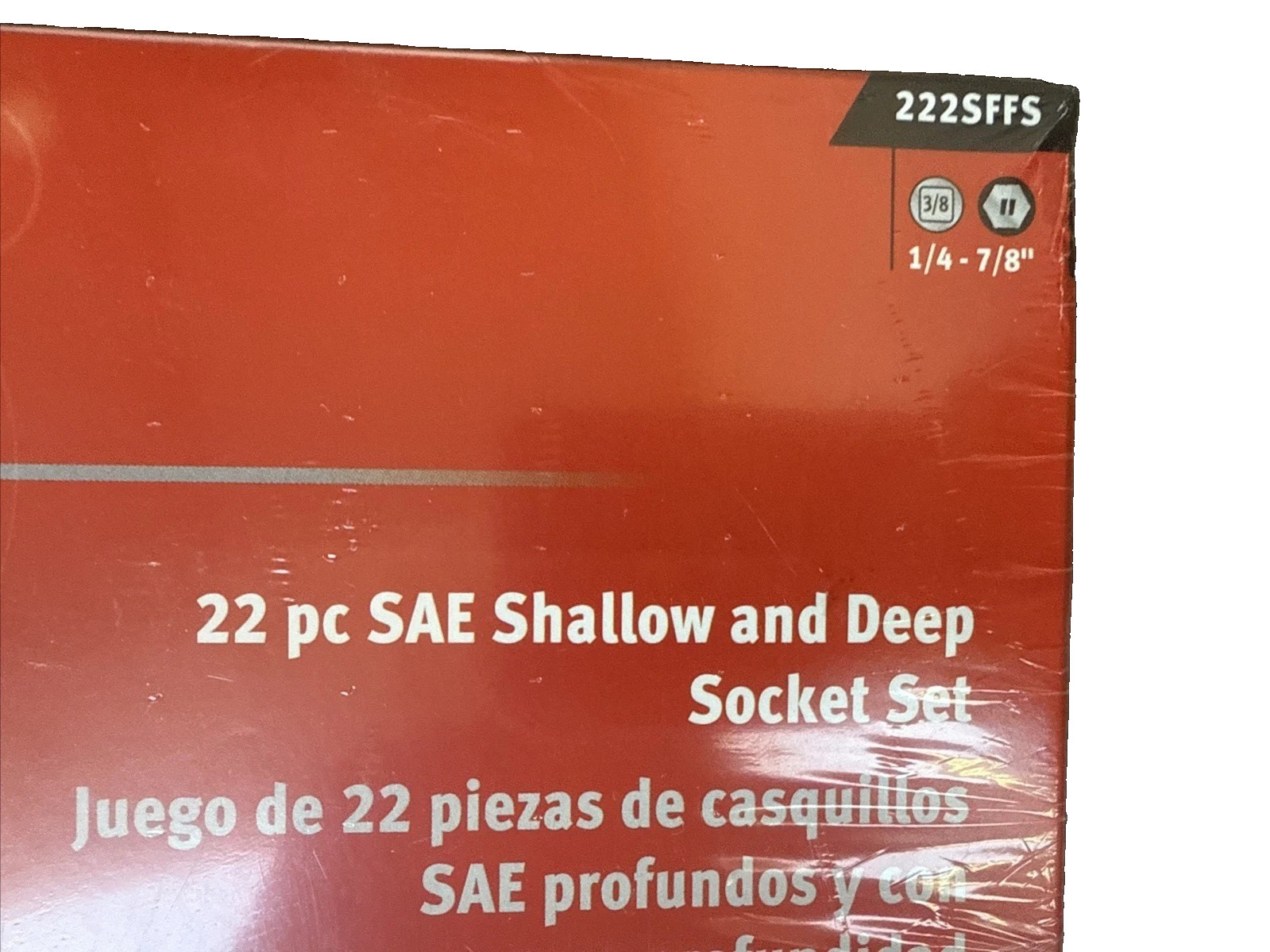 New Snap-on 3/8″ drive 1/4″ thru 7/8″ 22-pc 6-point Shallow Deep Socket 222SFFS