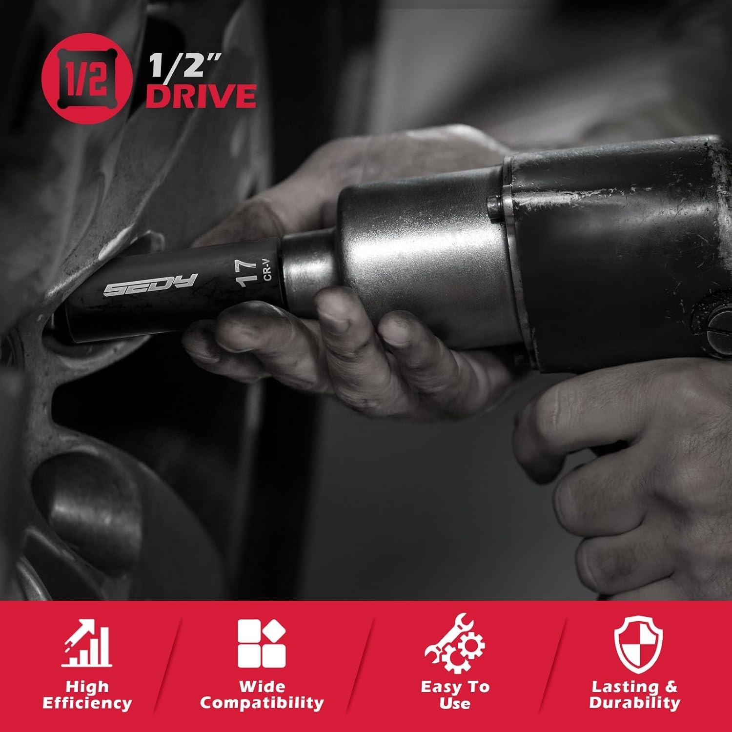 Complete 1/2″ Drive Socket Set with Ratchet Handle