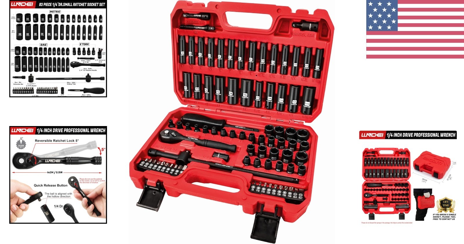 Complete 1/4 Inch Drive Impact Socket Set – 83 Pieces for Mechanics & DIYers