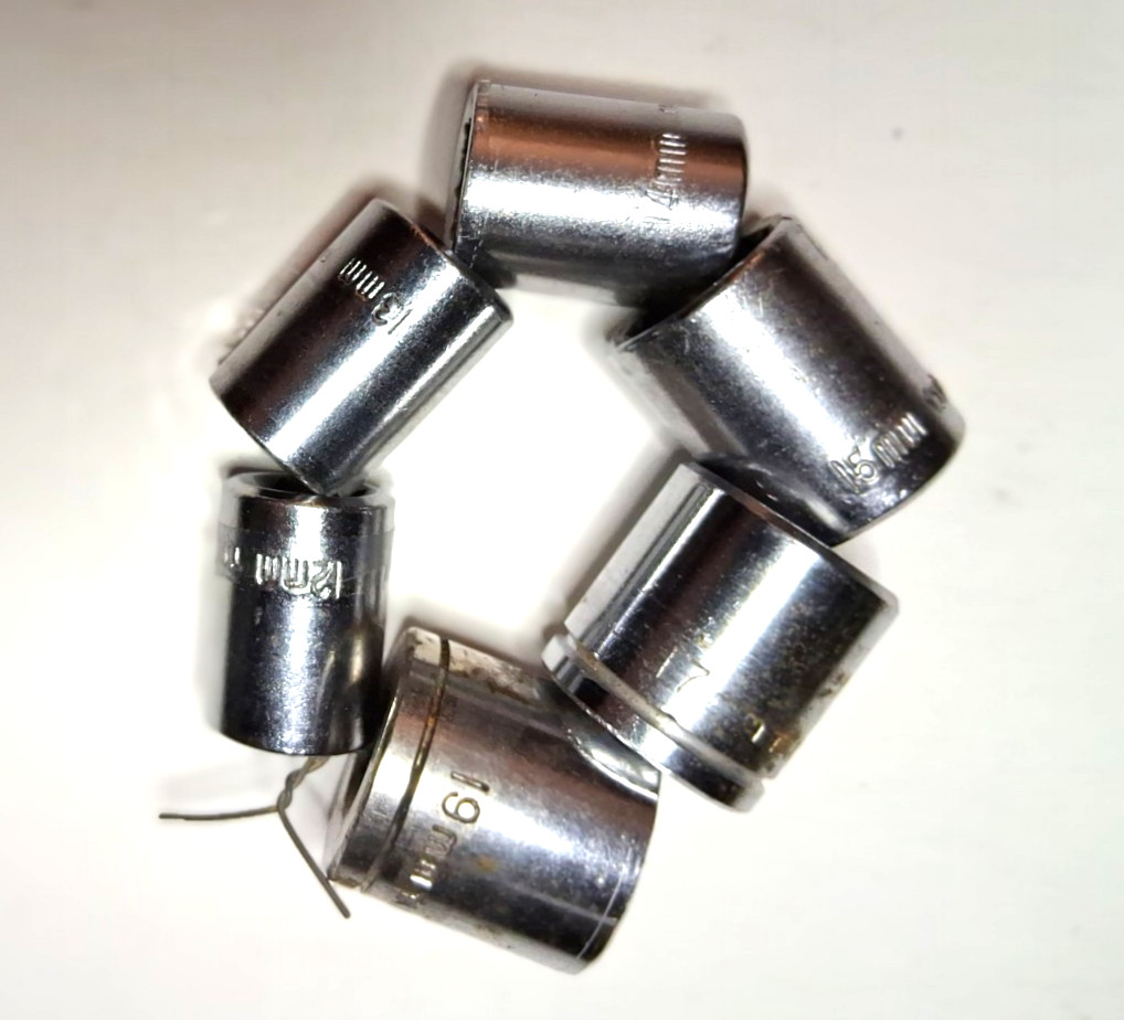 UNBRANDED METRIC SOCKET SET: 12, 13, 14, 15, 17, & 19mm, 12 PT, TAIWAN