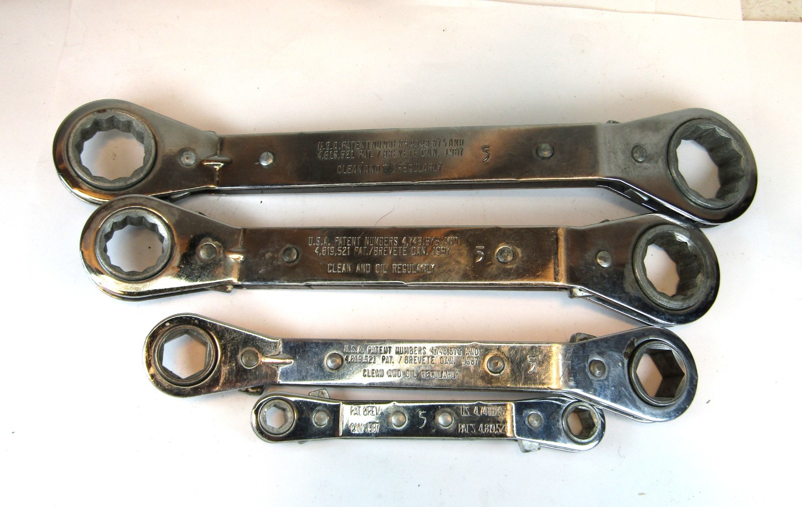 Mixed Set of 6 MAC Tools Ratcheting Box End Wrench – 4 Offset SAE