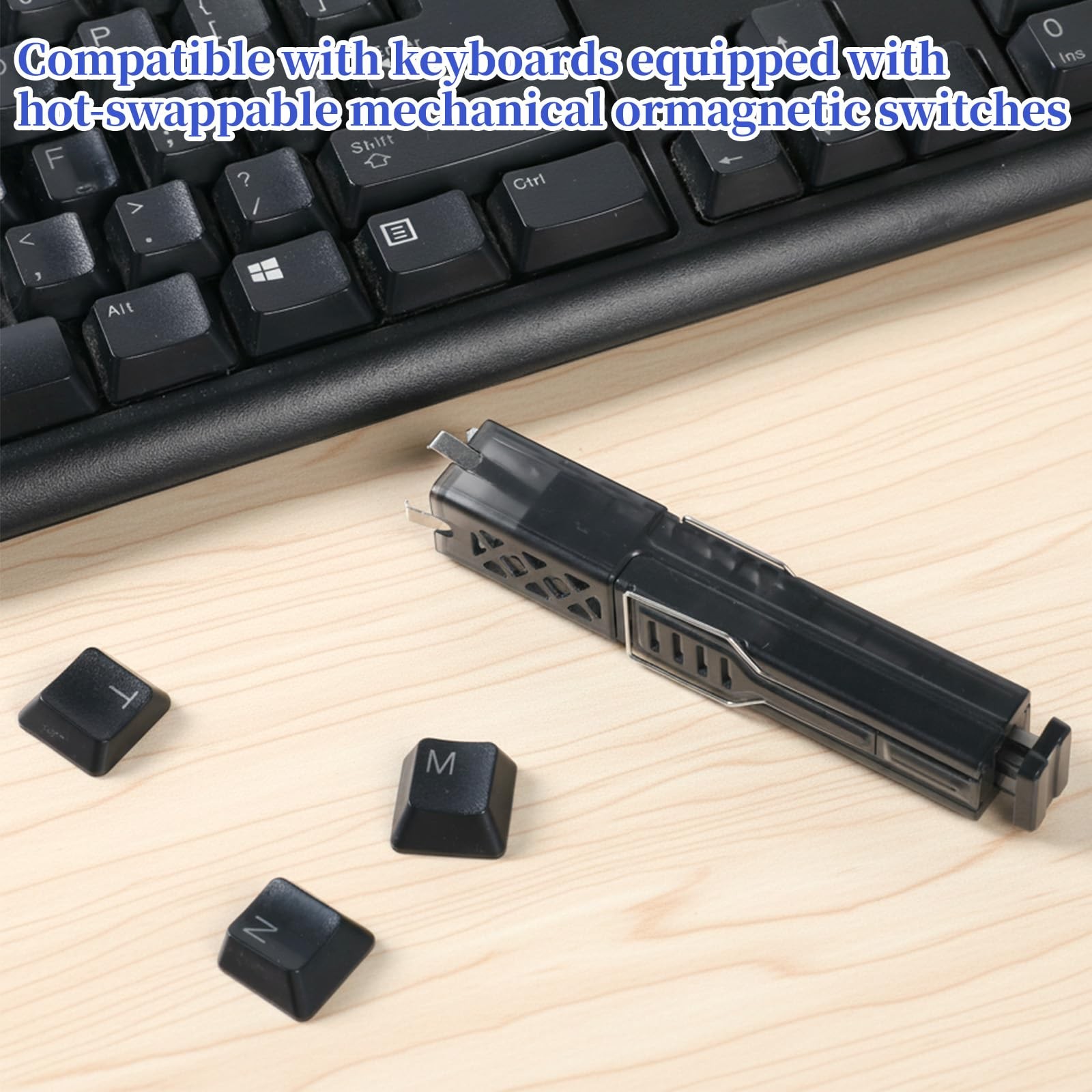 2in1 Switch Puller Keycap Puller, Translucent Stainless Steel Key Removal Too…