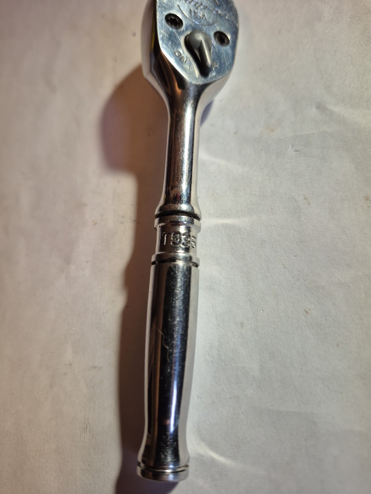 SNAP ON T936 1/4» DRIVE RATCHET 4 1/2» LONG STUBBY USA MADE USED CONDITION