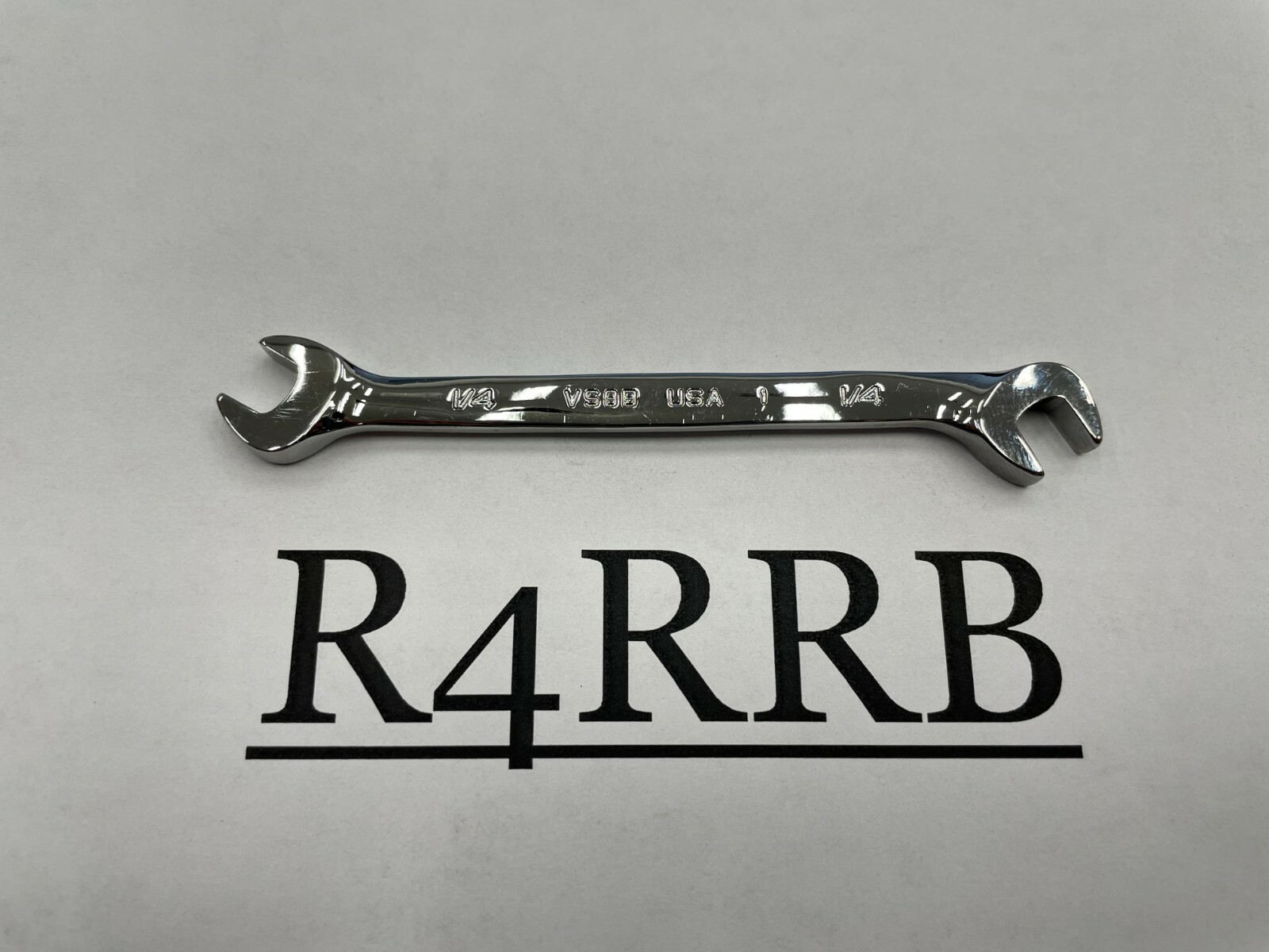 Snap-On Tools USA NEW 1/4″ SAE 4 Way Open End Angle Head Chrome Wrench VS8B