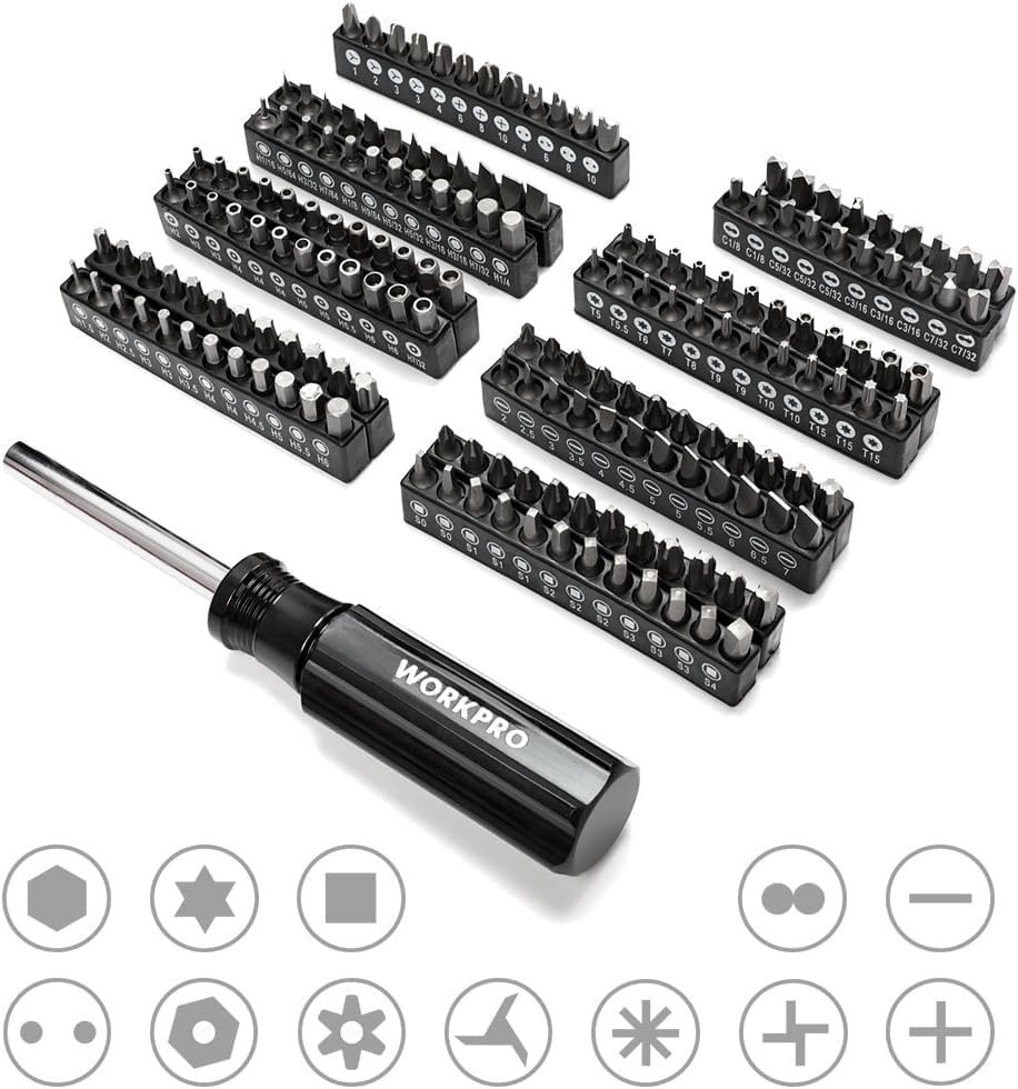 450-Piece Drive Socket Set 1/2″ 1/4″ 3/8″, CR-V Metric and Imperial with Quic…