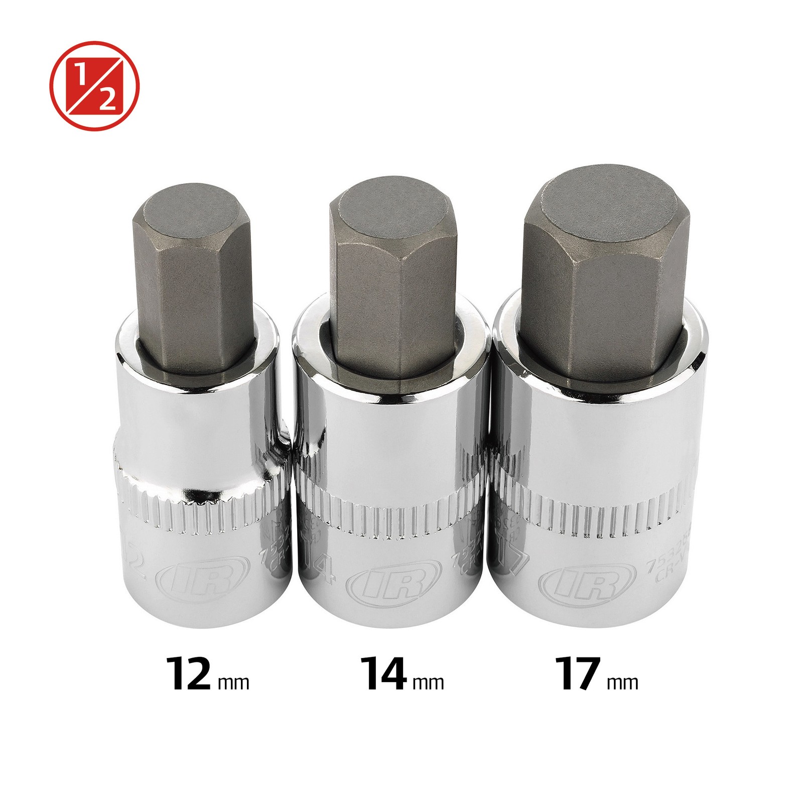 Ingersoll Rand 3 Piece 1/2 Inch Drive Metric Hex Bit Socket Set – 752029