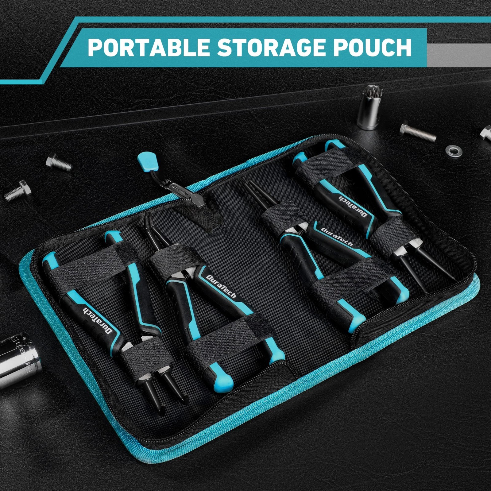 4 PCS Snap Ring Pliers Set – 7″ Heavy Duty Internal & External Circlip Kit, CRV