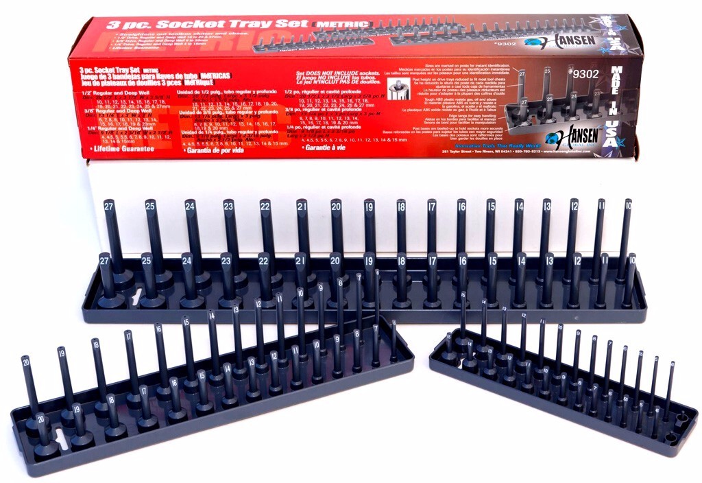 Hansen 12pc Mechanics Tool Socket Tray & Wrench Organizer Set for Craftsman 311