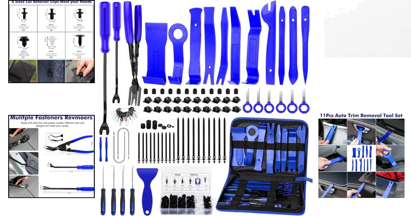 Ergonomic 248-Piece Trim Removal and Fastening Tool Set – Perfect for Repairs