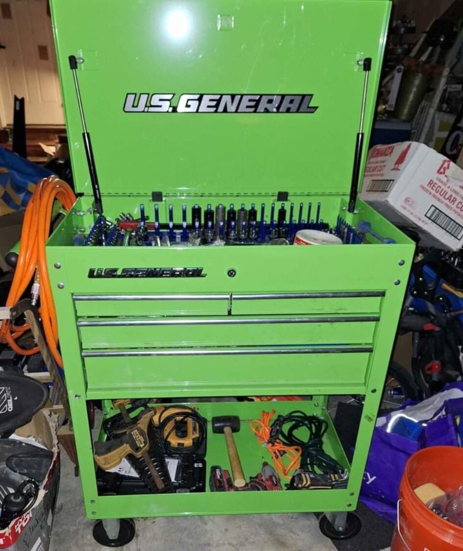 Complete ASE B-Tech Tool set with 5 drawer locking mobile box