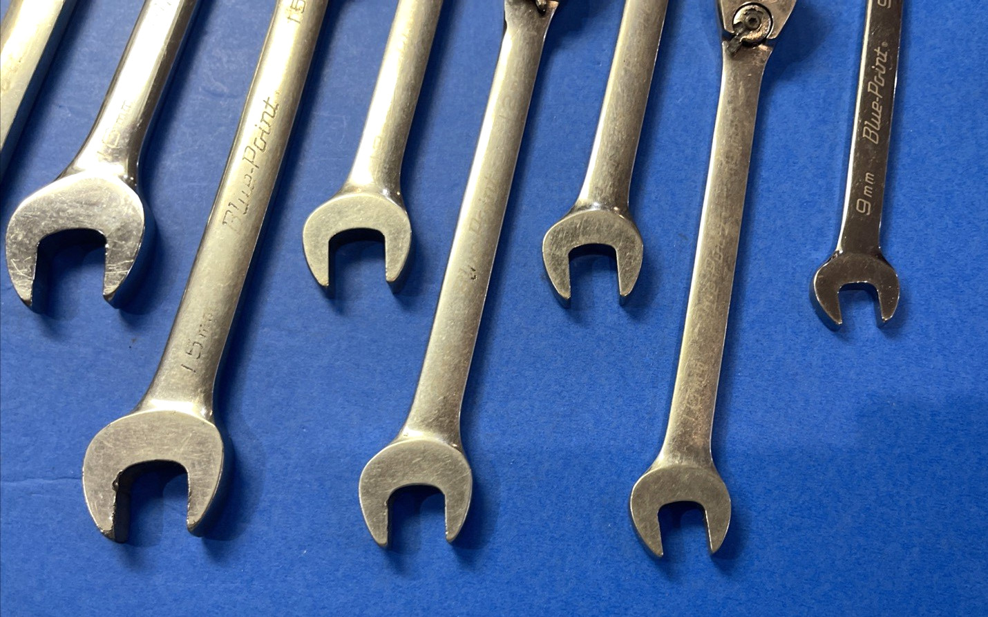 BLUE-POINT TOOLS 9 PIECE METRIC RATCHETING REVERSABLE WRENCHES 9MM – 19MM