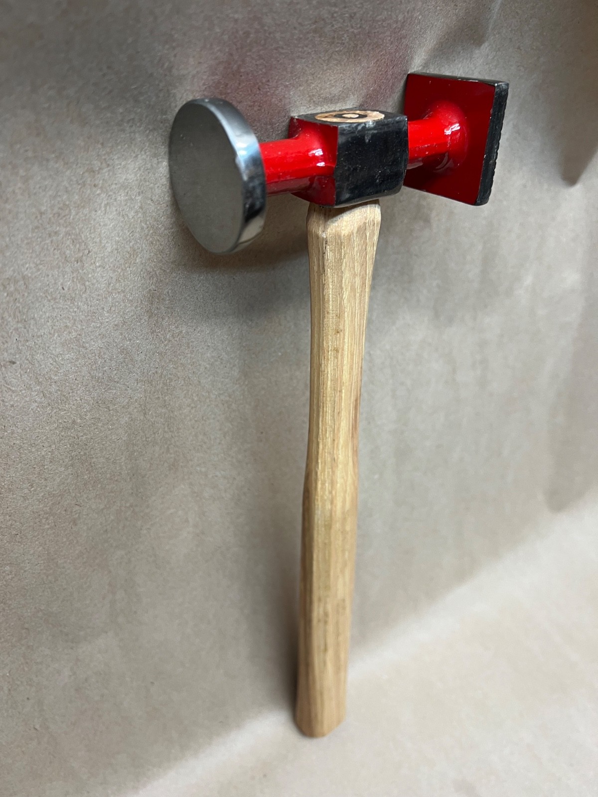 T& E Tools AUTOBODY BUMPING SQUARE shrinking hammer, ROUND FACE HICKORY HANDLE