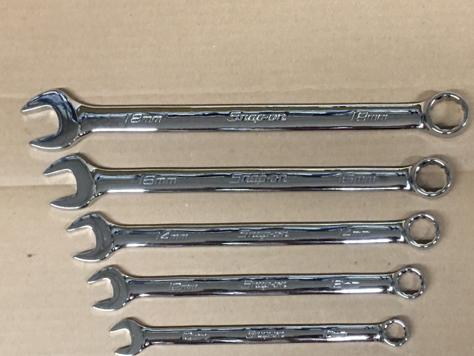 NEW – Snap On 8pc Metric Combination Wrench Set – 6,7,8,10,12,14,16,18mm – OEXM